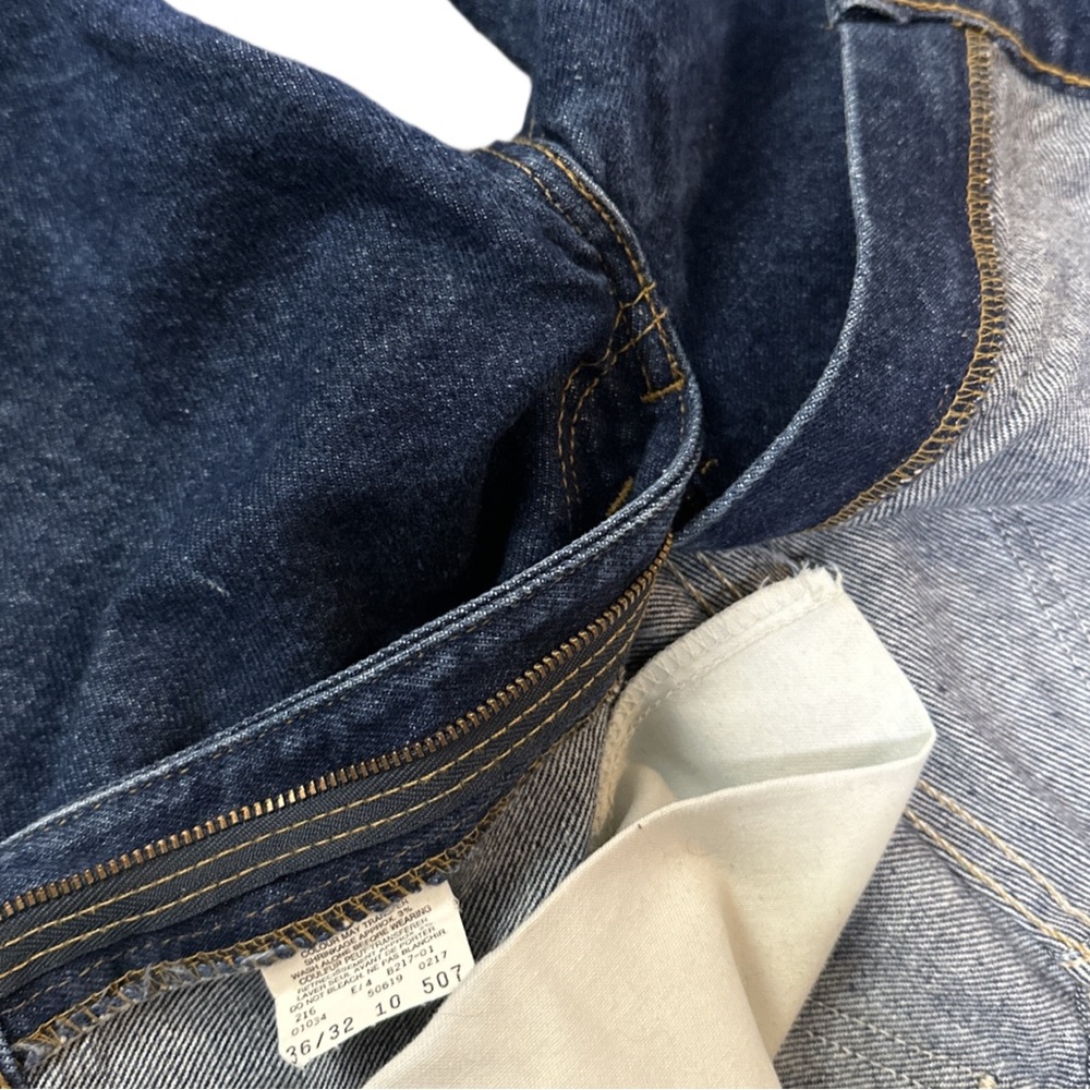 VTG 80s LEVI'S men's dark wash straight relaxed 619 orange tab jeans, 34x32. - Picture 7 of 7